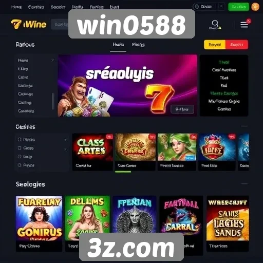 Análise da interface do site de jogos win0588